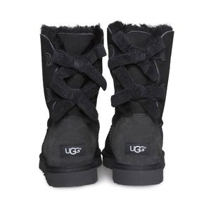 UGG CORDUROY Bailey Bow Boots BLACK NIB 7
